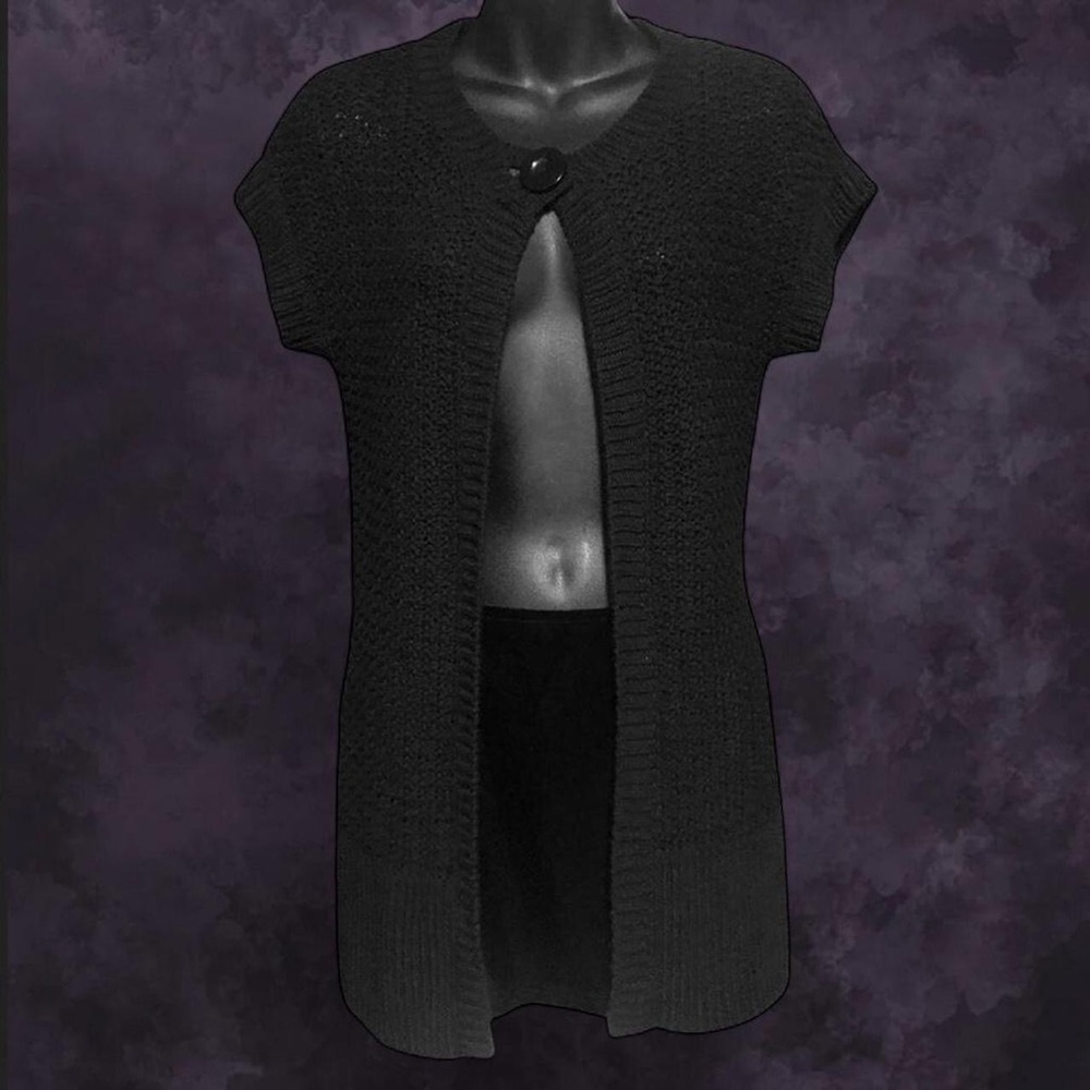 Black Knit Babydoll Cardigan